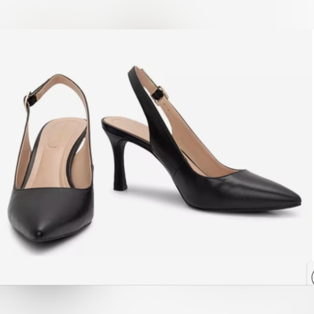 Kelly & Katie Black Slingback Heels